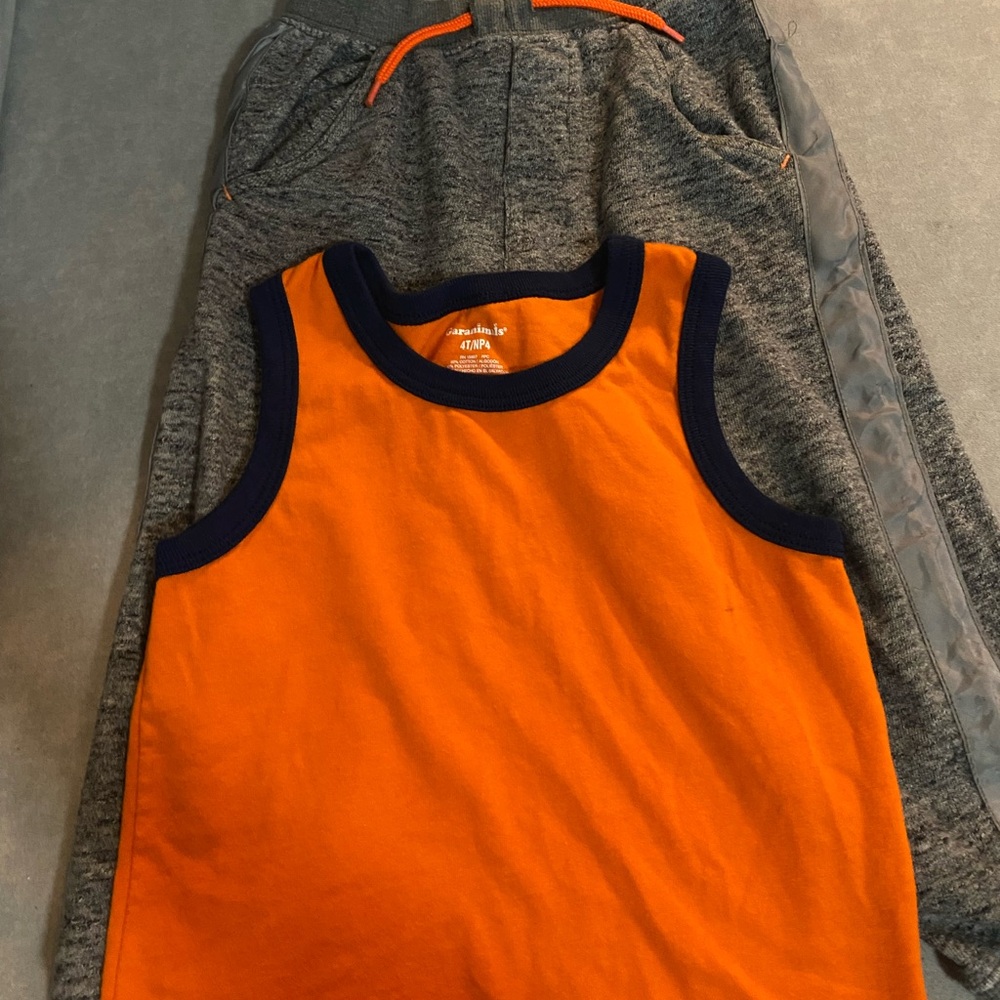 DKNY Sweatpants and Garanimals shirt